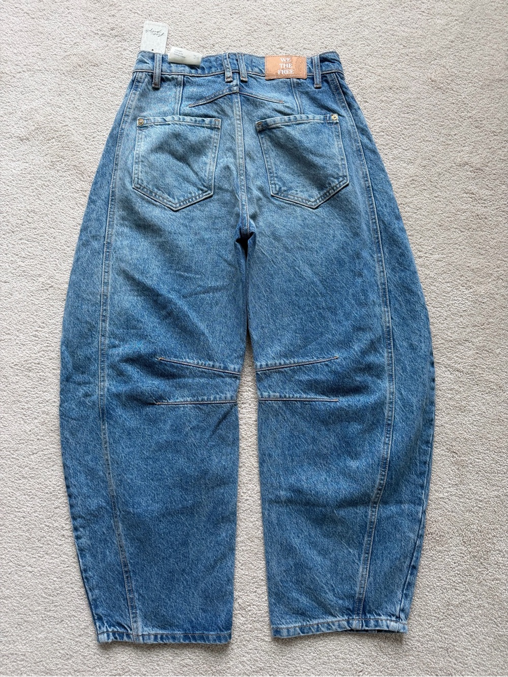 Free people we the free barrel Leg Blue Denim Jeans - Picture 3 of 5